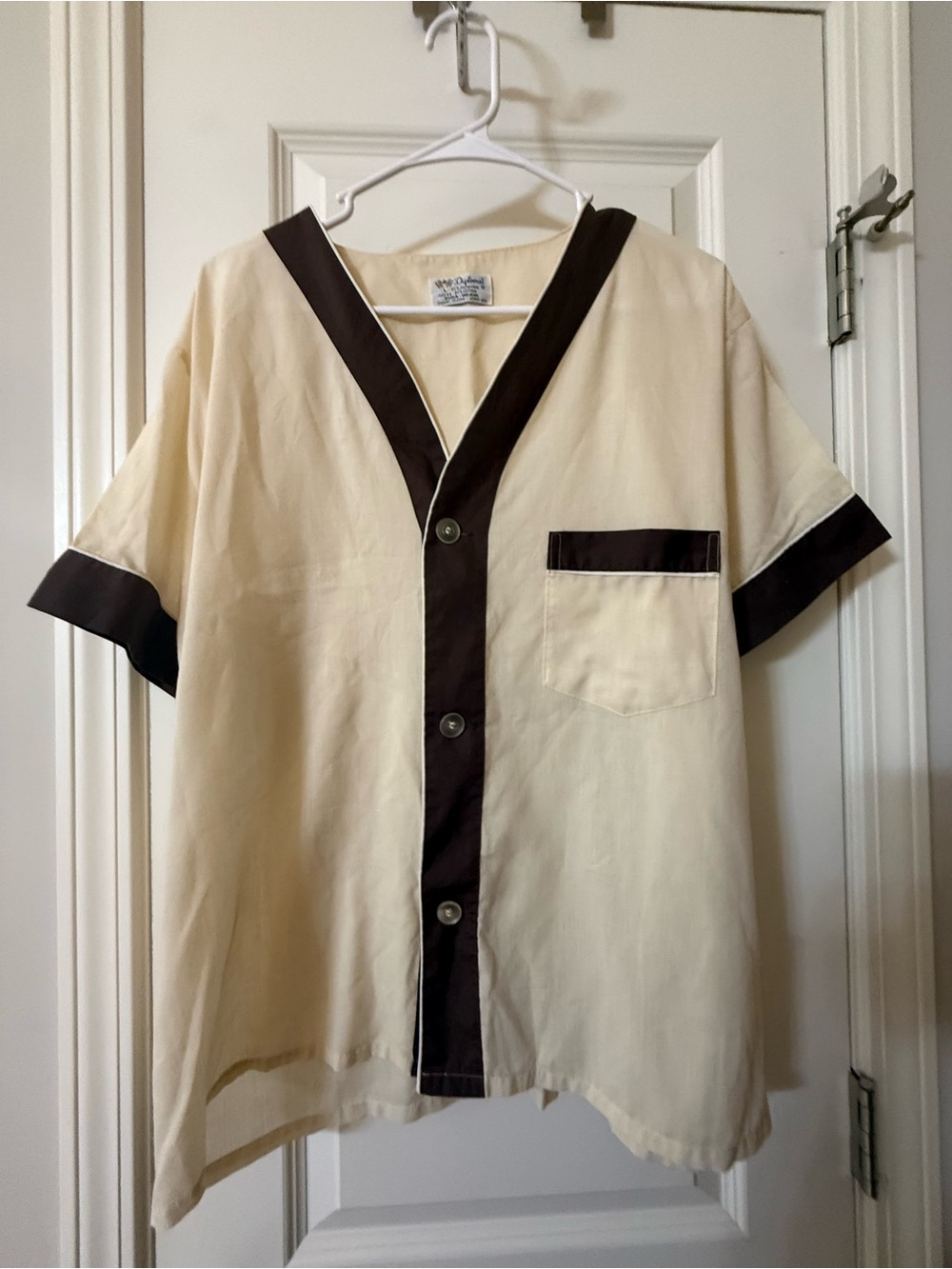 Vintage Diplomat Mens L Pajama Top Rockabilly Bowling Style Lounge Shirt Size L